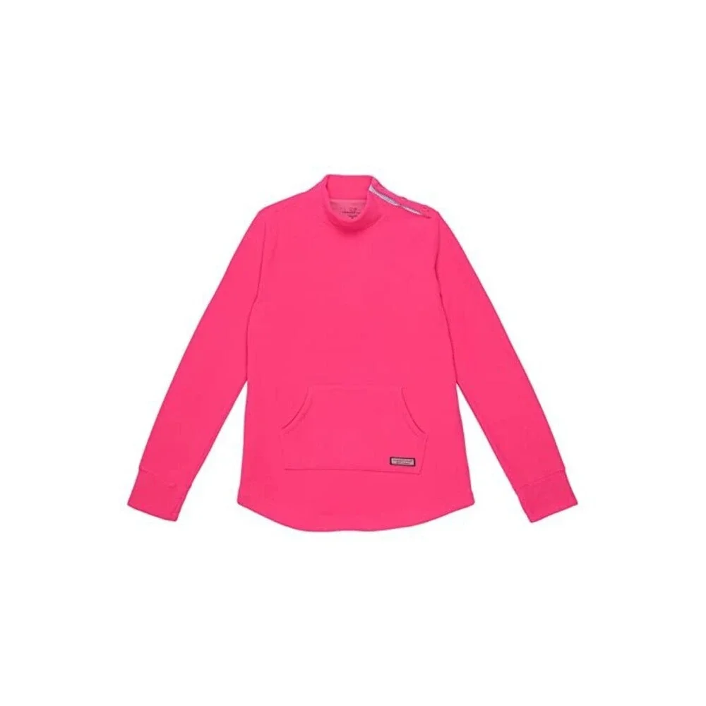 Vineyard Vines Tunic Top Girls Large Pink Button Shoulder Long Sleeve GBO268